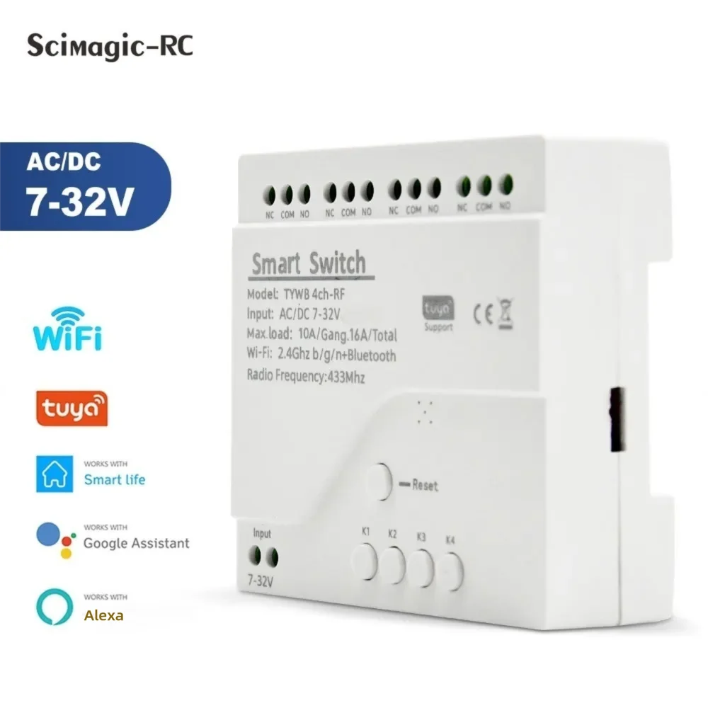 Tuya 4 Channel - Tuya Smart WiFi 7-32V 85-250V Schalter
